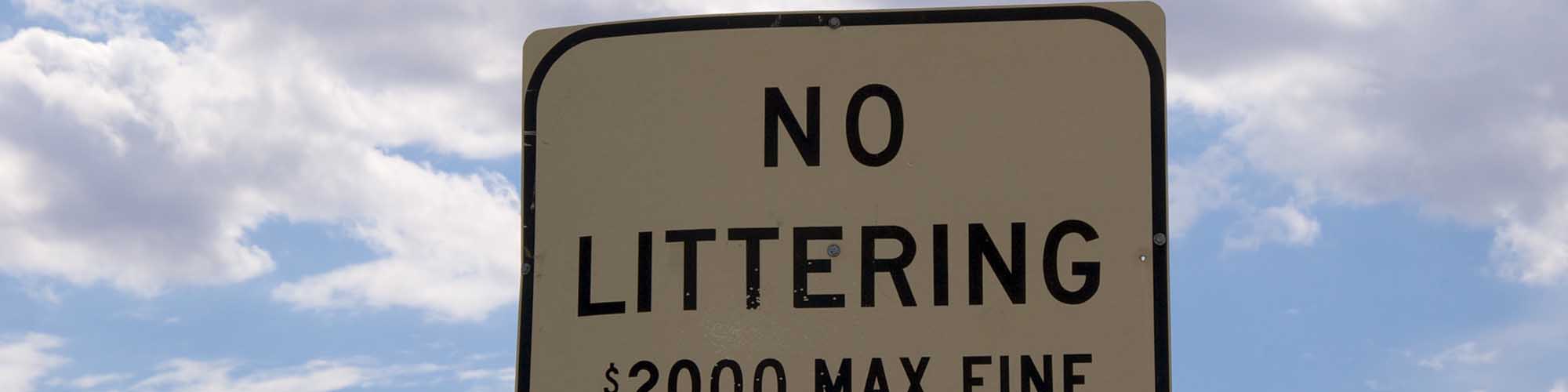 No Littering Sign fines