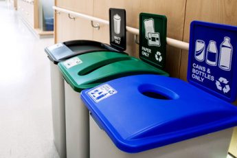 recycling bins Busch Systems signage