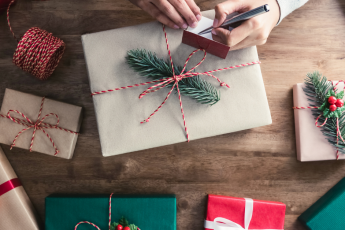 festive holiday christmas gift wrap