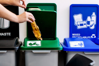 organic waste bin recycling trash in use