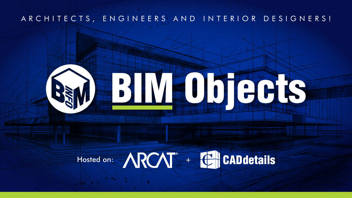 BIM Objects logo and logos for ARCAT and CADdetails