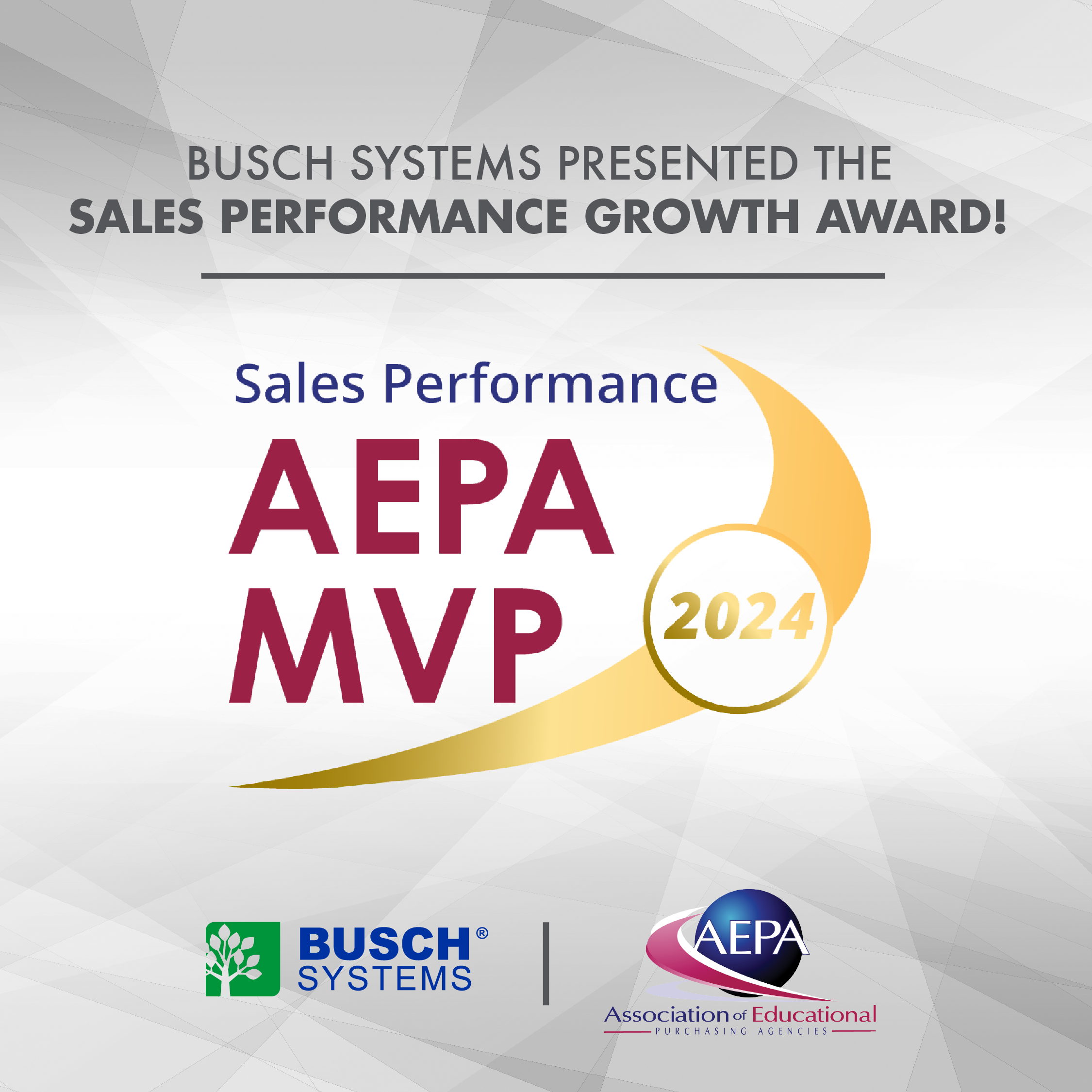 AEPA award logo announcing Busch as MVP winners