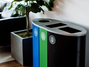 Spectrum Series indoor waste and recycling containers